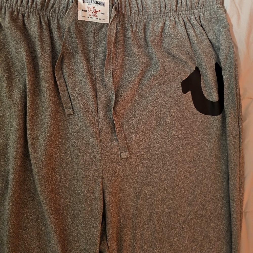 Mens True Religion Charcoal Gray Lounge Pants Size Medium
